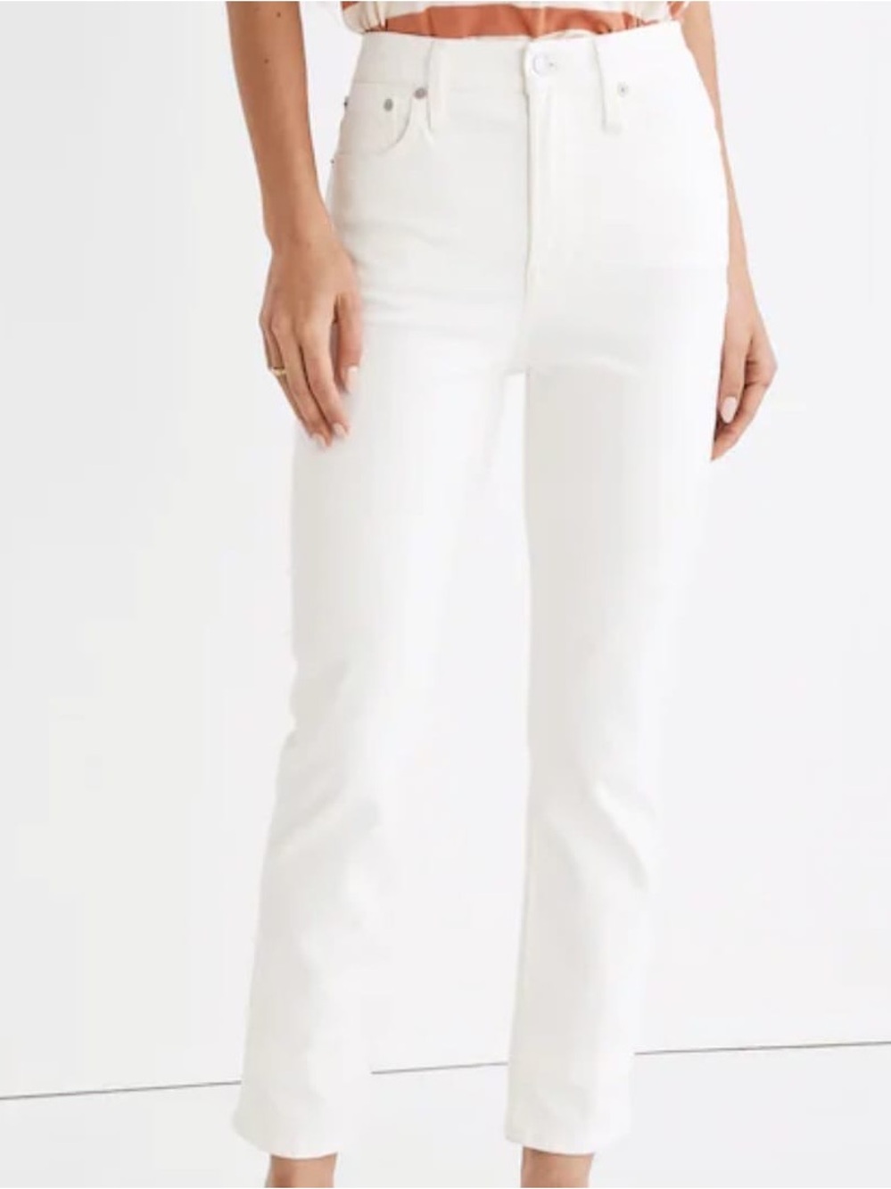 Frame Denim White Straight-Leg Women's Jeans